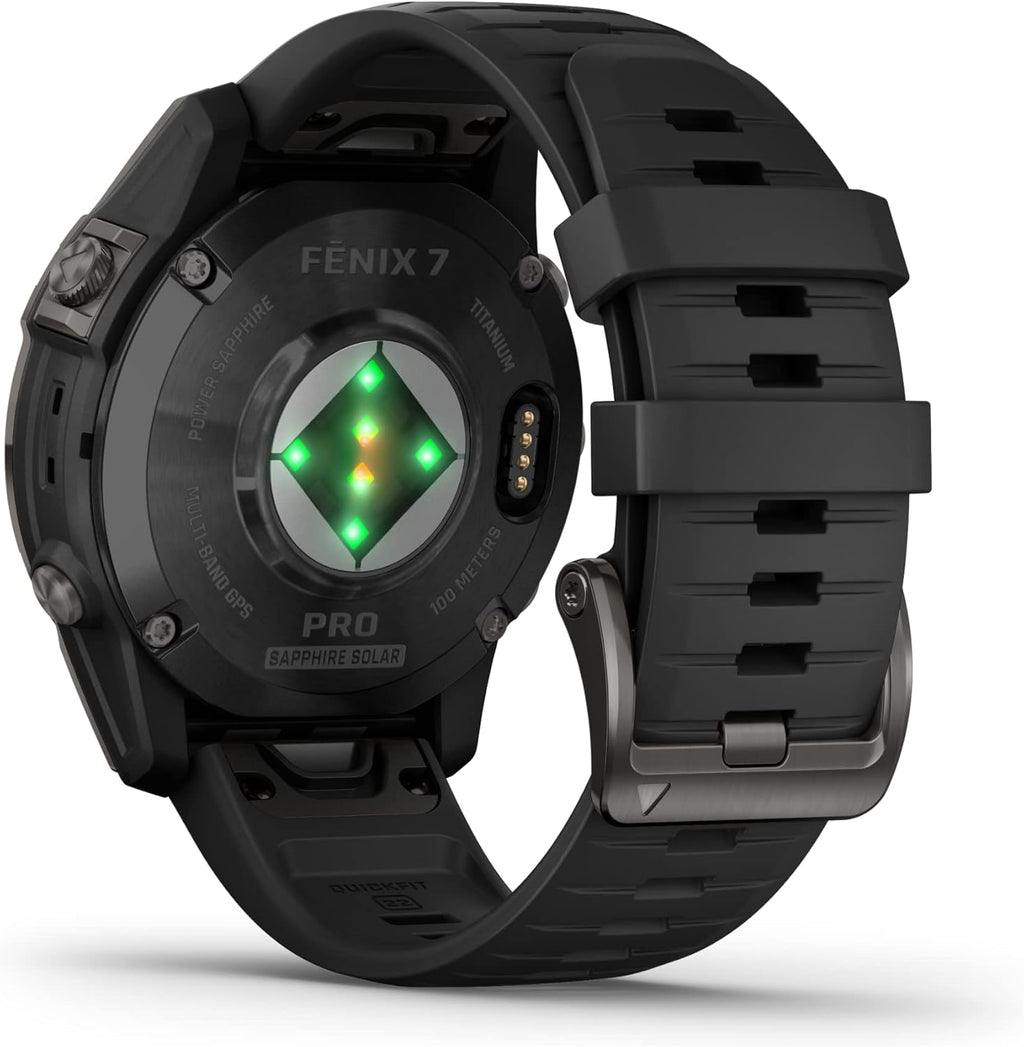 fēnix 7 Pro, Solar - Montre GPS Multisports connectée – Gray avec Bracelet Noir – Boîtier 47 mm (Reconditionné)