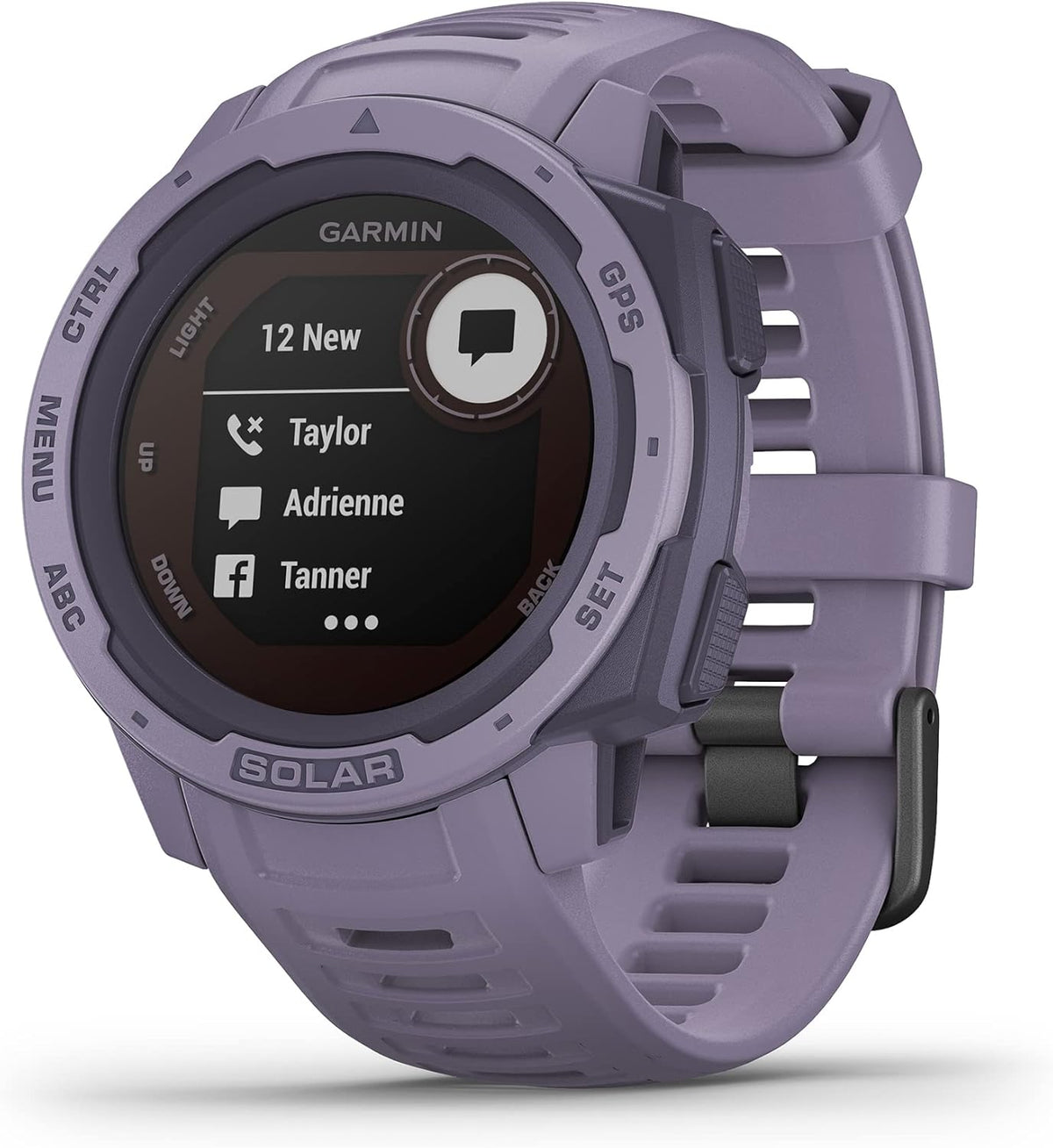 Instinct Solar - Montre GPS de plein air robuste avec chargement à l'énergie solaire - Violet (Reconditionné)