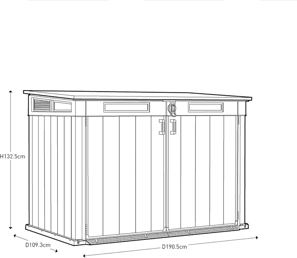Keter Abri horizontal range poubelle GRANDE STORE - 2100 litres