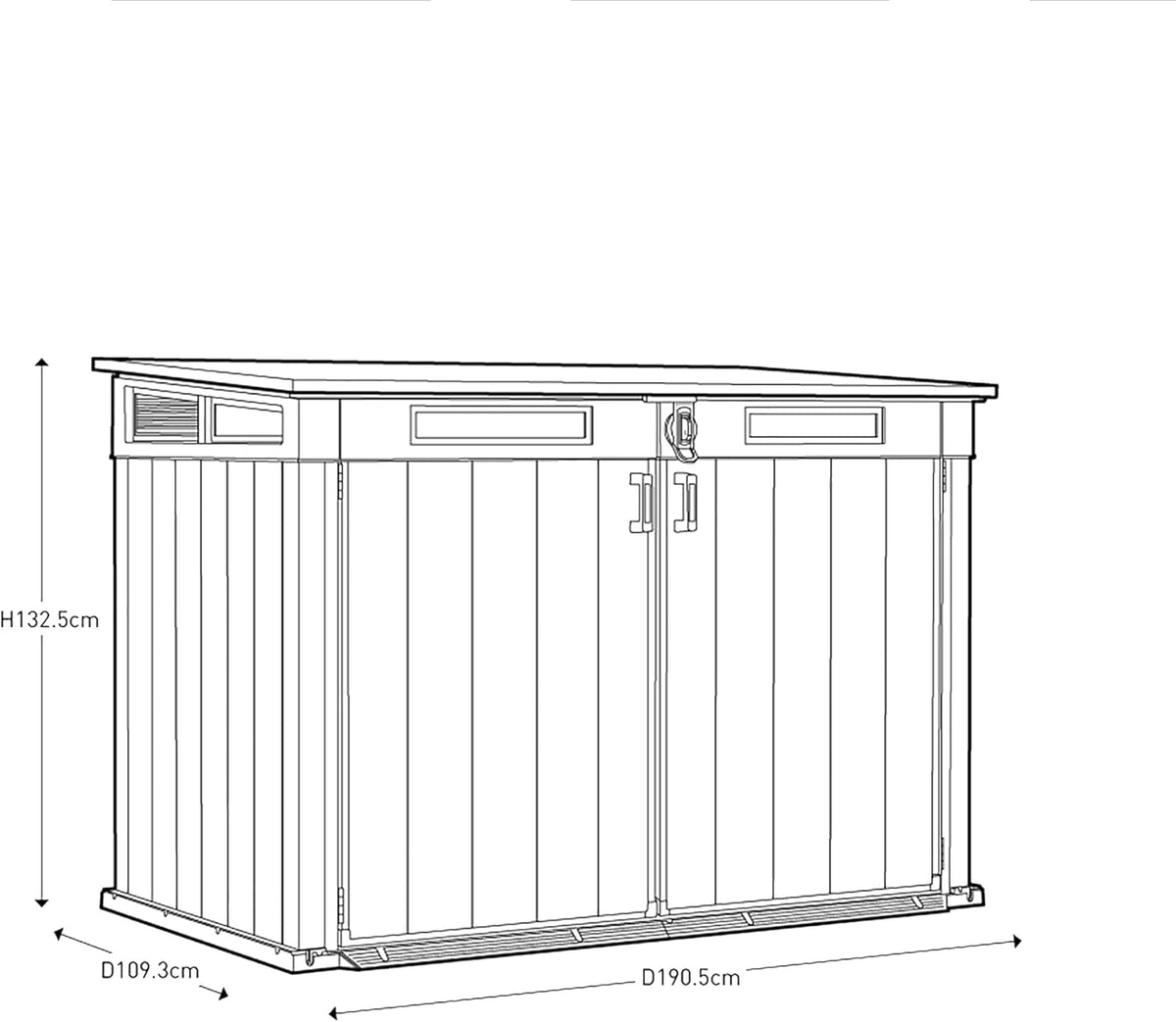 Keter Abri horizontal range poubelle GRANDE STORE - 2100 litres