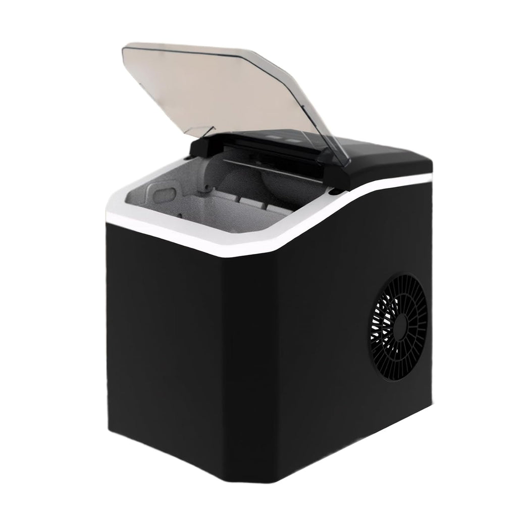 ALCXAZS Machine à glaçons à compresseur puissant, comptoir de maison, Camping, Portable, PP, 2 tailles de glace, facile transporter, Noir