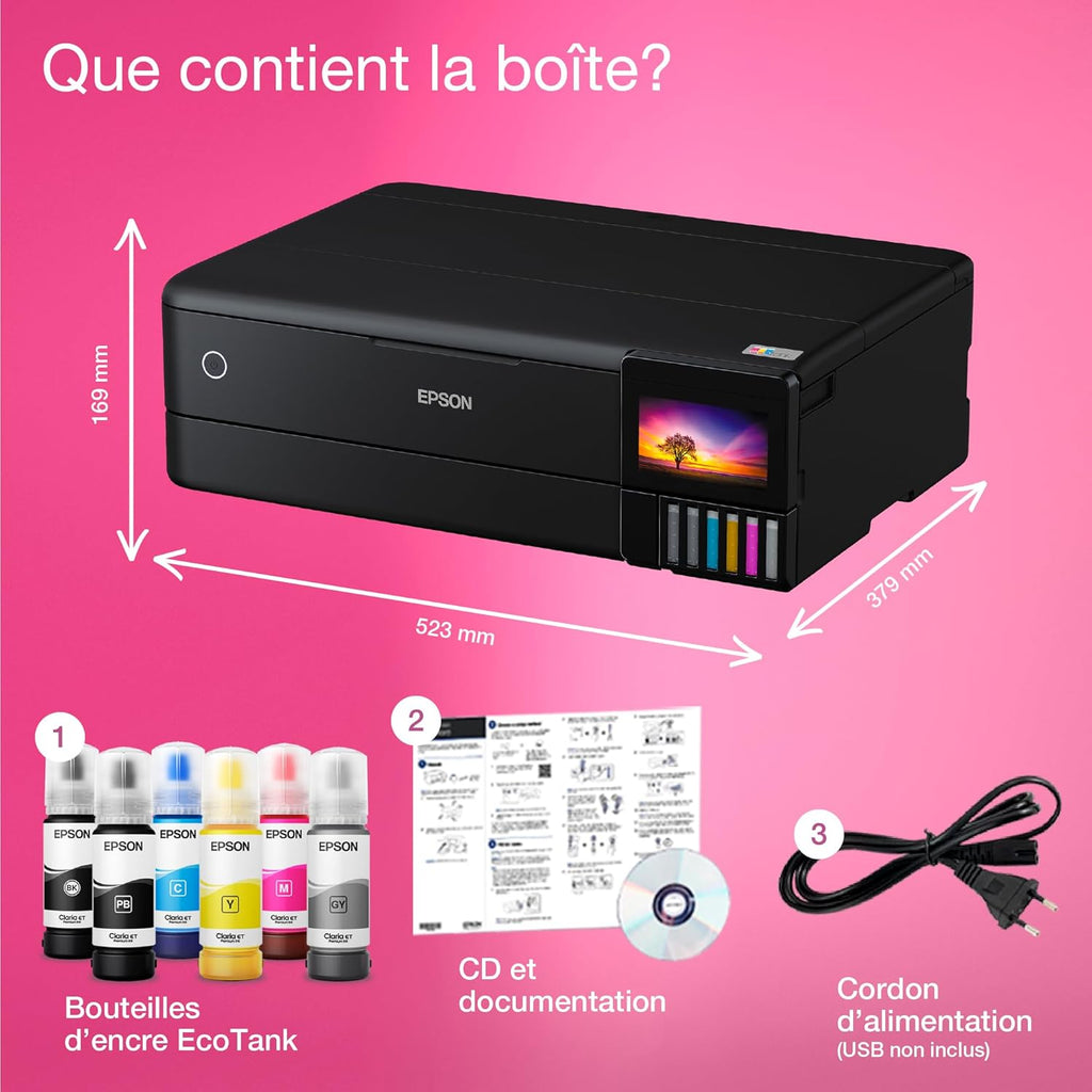 Imprimante photo A3+ EcoTank ET-8550 avec réservoir d’encre et Wi-Fi