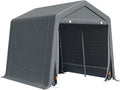 Outsunny Abri de Jardin, Tente de Stockage, 2 Portes zippées, Cadre métallique, abri de vélo, Protection Contre la Pluie légère et Le Vent, 280 x 240 x 240 cm, Gris foncé