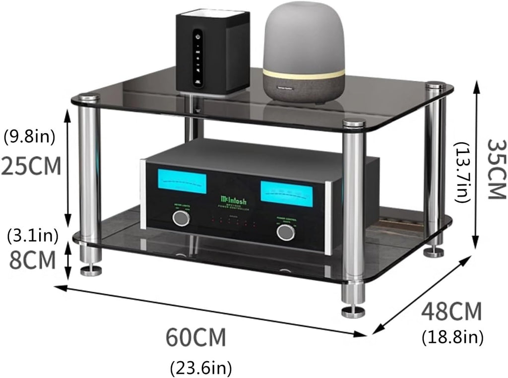 Meuble TV d'angle - Meuble de rangement pour équipement audio, petit meuble multimédia pour chaîne hi-fi et home cinéma, support multimédia pour appareils électroniques, meuble TV avec étagè