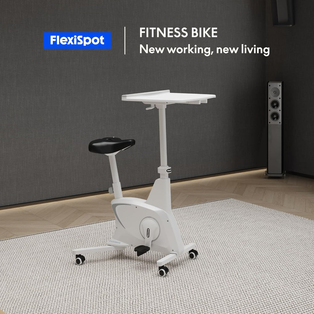 FlexiSpot Vélo d'appartement avec tablette, Vélo de fitness portable avec cadre stable et fonctionnement silencieux, idéal pour la maison et l'extérieur