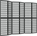 Ecran d'Intimité Paravent Séparateur de Pièces Cloison de Séparation pour Chambre à Coucher Maison Intérieur, 6 Panneaux 240x170 cm Noir