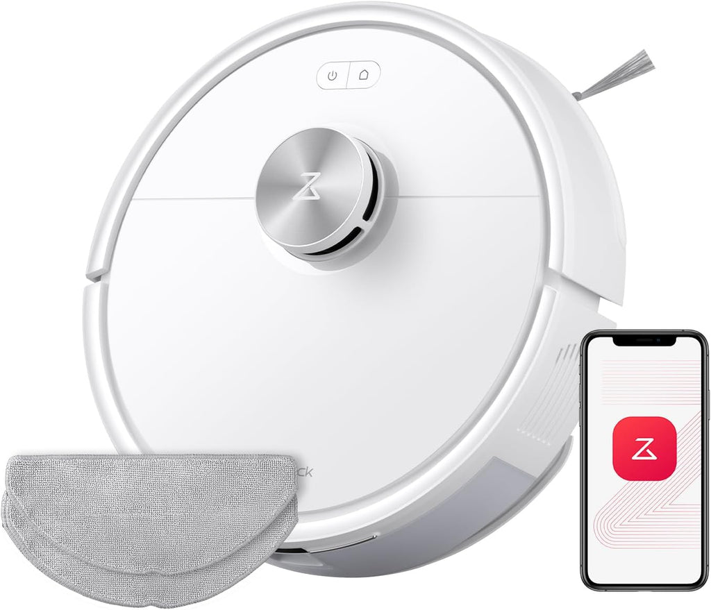 roborock Q7 M5 Set Aspirateur Robot Laveur 10 000 Pa, Double Conception Anti-Enchevêtrement, Durée de Nettoyage Prolongée, Navigation avec LiDAR Précis, APP, Blanc