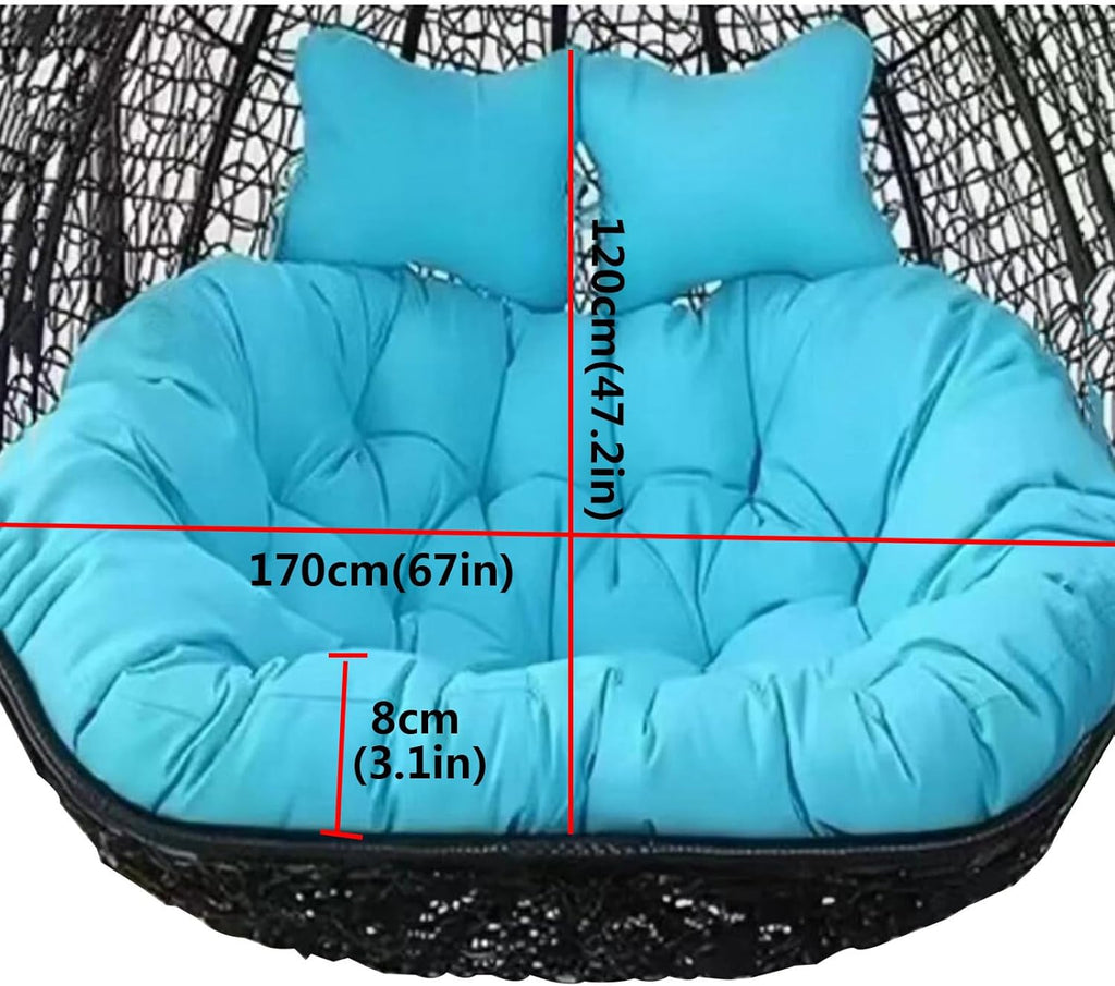 Fauteuil suspendu d'extérieur avec double panier Design 2 places Kaki 170 x 120 cm