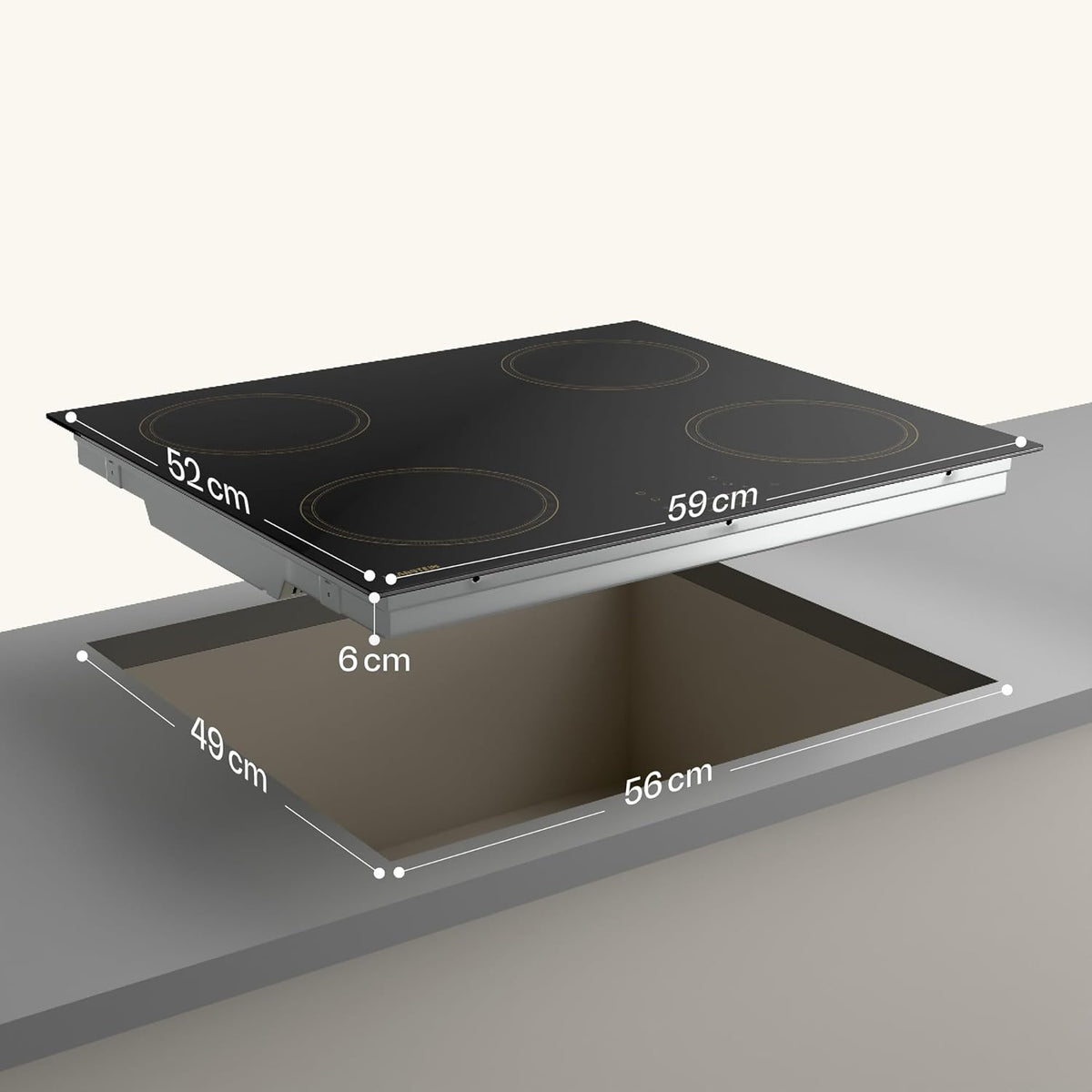 Klarstein Victoria Plaque À Induction Encastrable - 4 Zones, 7000 W Avec Boosters, Curseur & Minuterie, Verrouillage Parental, Vitrocéramique Noire, Largeur 59 cm