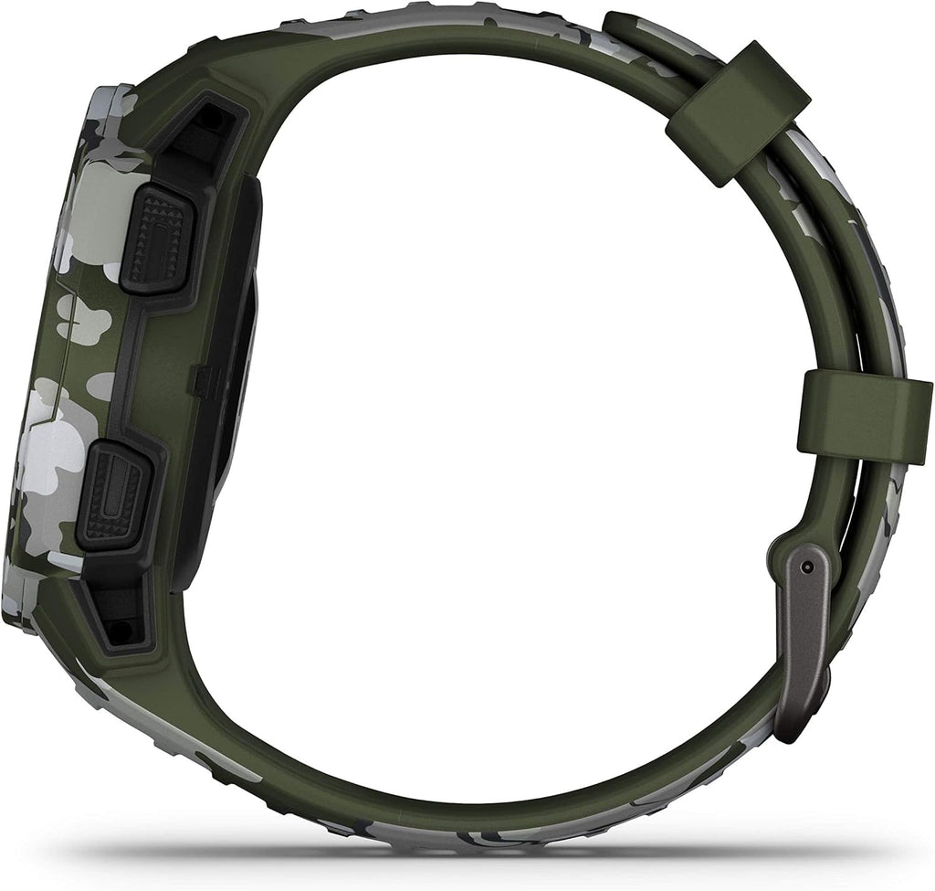 Instinct Solar Camo Edition - Montre GPS de plein air robuste avec chargement à l'énergie solaire - Lichen (Reconditionné)
