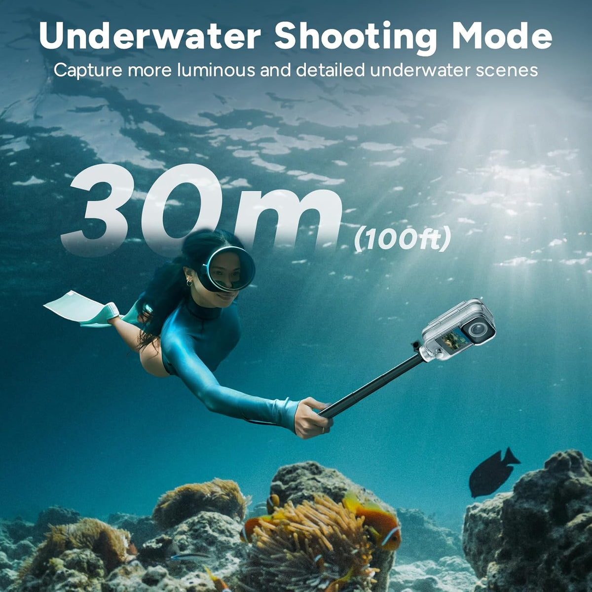 SJCAM C300 Caméra Sport Étanche 4K,460 Min d'Autonomie,Double Écran Tactile,Caméra Aquatique,Stabilisation 6 Axes,Idéale pour Vlog,Blanc