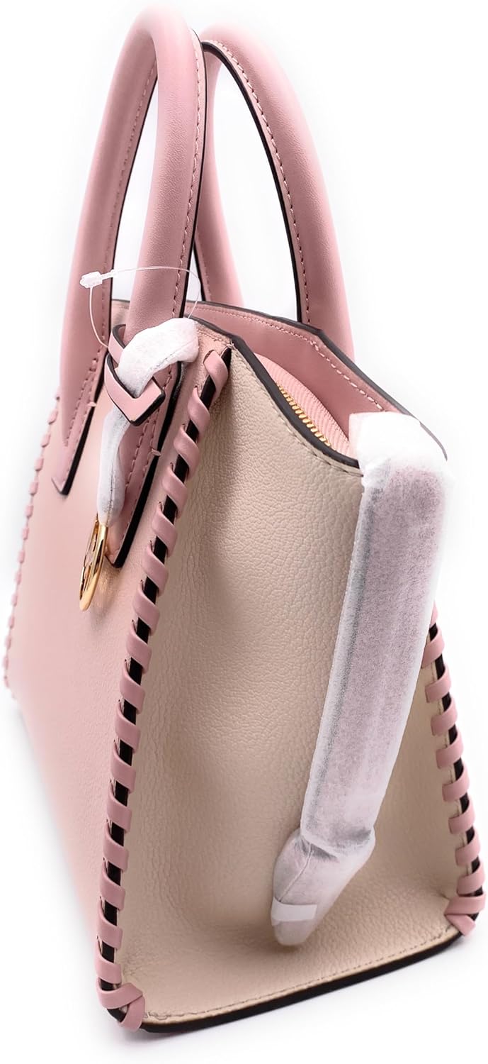 Sac pour femme I Satchel I Sac à main I Sac à bandoulière I Modèle : AVRIL I Rosé I 30 x 20 x 12 cm (l x H x P) I Logo MK I Matelassé I Sac pour femme