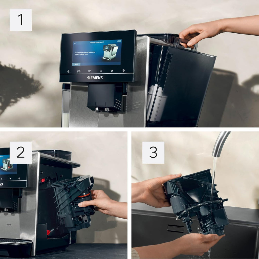 Siemens machine à café automatique EQ900, baristaMode, eGrinder, écran iSelect 6,8 pouces, application Home Connect, acier inoxydable, TQ903R03