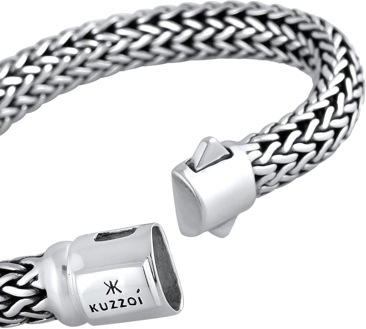 Bracelet Kuzzoi en argent - Fait à la main - Pour hommes - Avec gravure Kuzzoi - 10 mm de large - 66 g - 335204