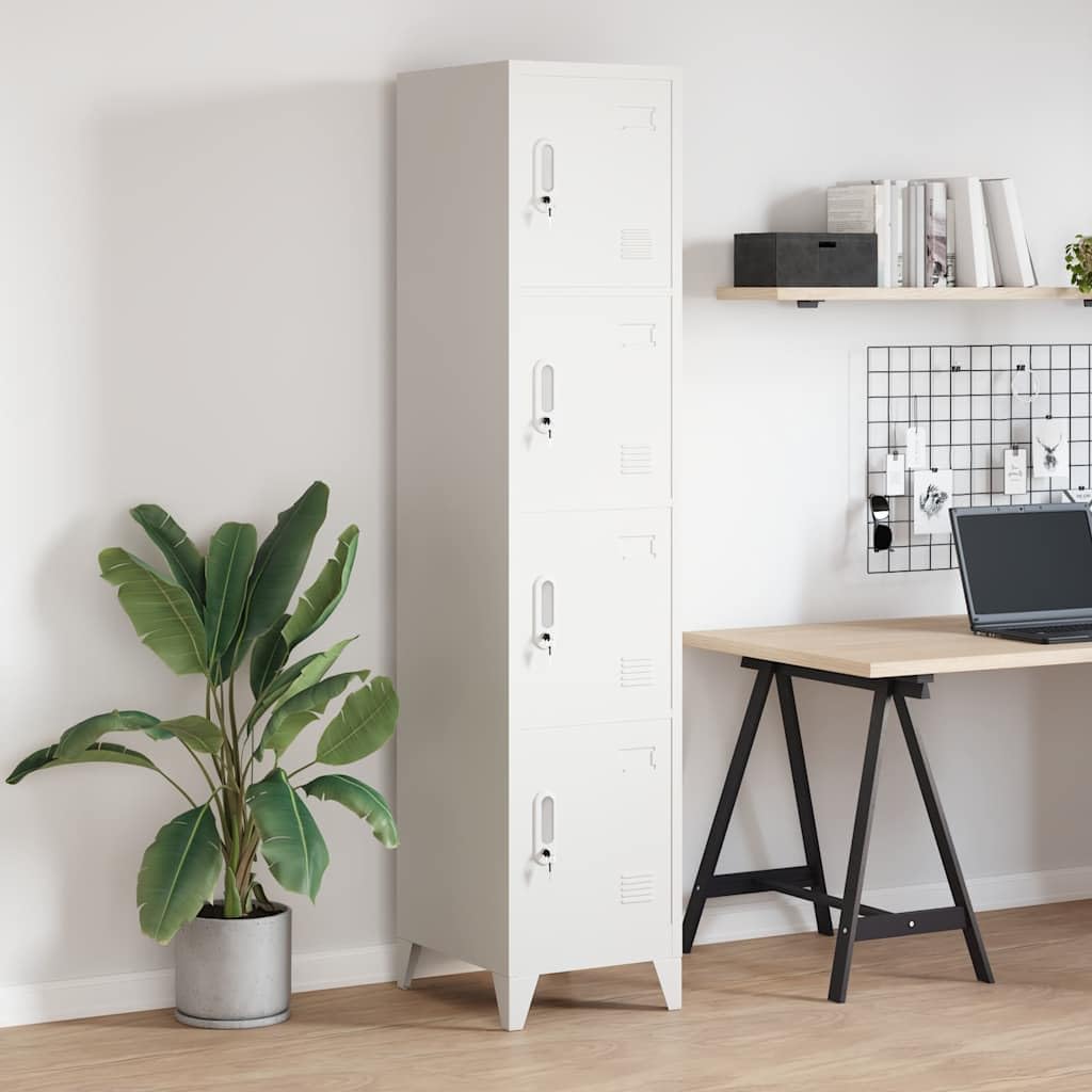 vidaXL Armoire à Casiers avec 4 Compartiments Armoire de Rangement Meuble de Rangement Vestiaire Sportif Entreprise Intérieur 38x45x180 cm