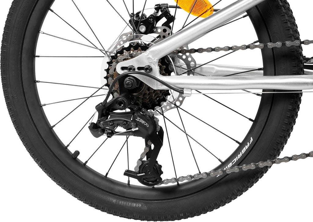 FabricBike Terra - VTT en Aluminium 20 Pouces pour Les Enfants de 6, 7 et 8 Ans, Frein à Disque, 7 Vitesses, Suspension Avant
