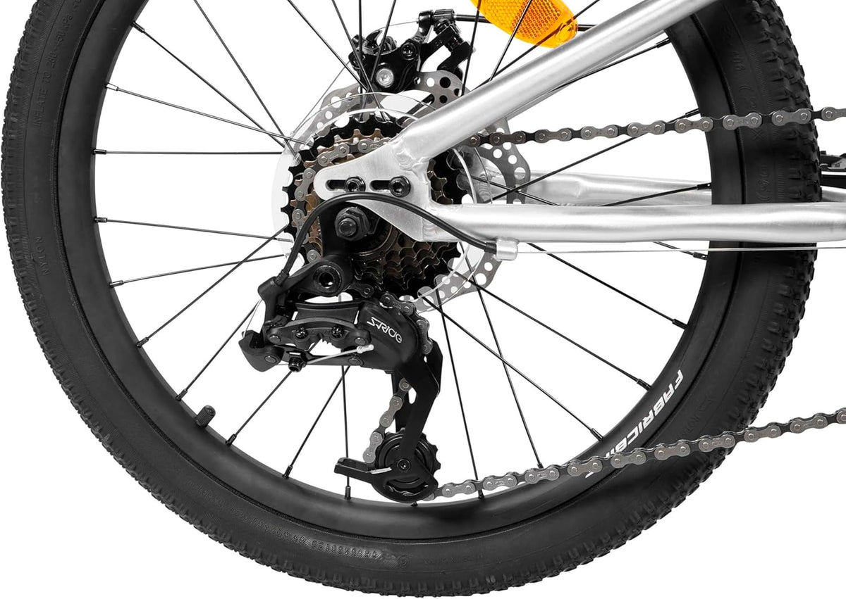 FabricBike Terra - VTT en Aluminium 20 Pouces pour Les Enfants de 6, 7 et 8 Ans, Frein à Disque, 7 Vitesses, Suspension Avant