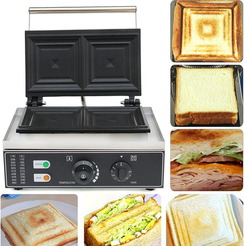 1500W Commercial Sandwich Machine à sandwich Électrique Sandwich Grille-pain Burger Panini Grille-pain Antiadhésif Donut Maker Machine à gaufres