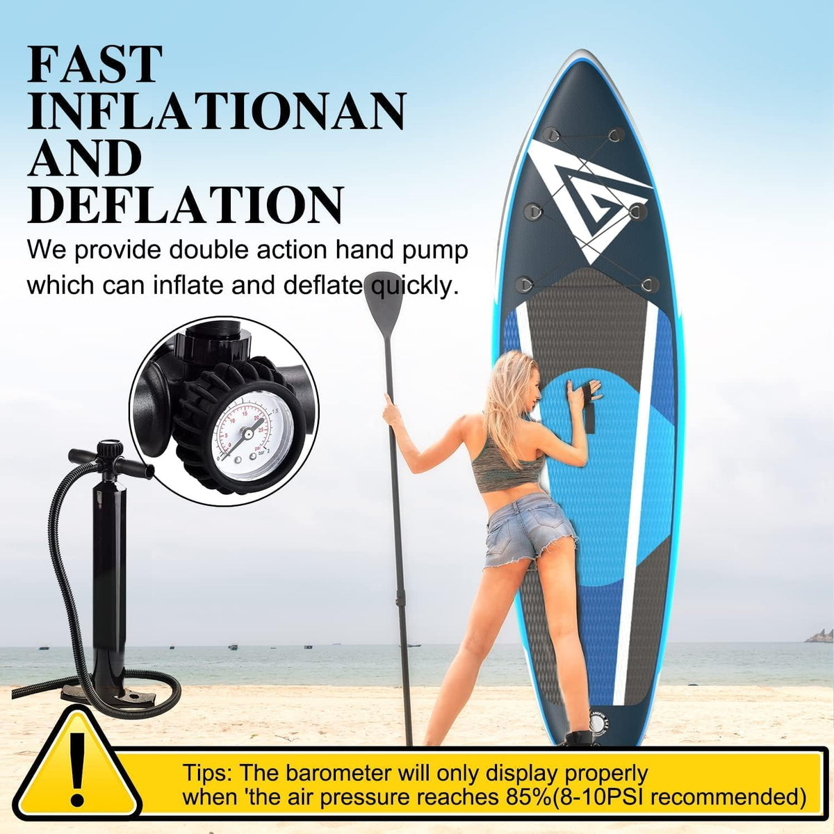 ALIFUN Planches Gonflables Sup Stand Up Paddle Board Gonflable 3 M-320Cm Capacité de Poids 200 Kgs Paddleboarding 6 inches D'épaisseur