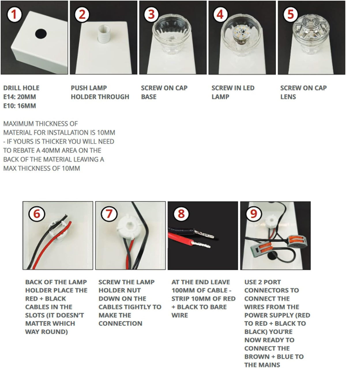 Premier Bond Distribution Lot de 50 ampoules LED E10 24 V 1,0 W Blanc chaud 3000 K 60-65 lm 45 mm