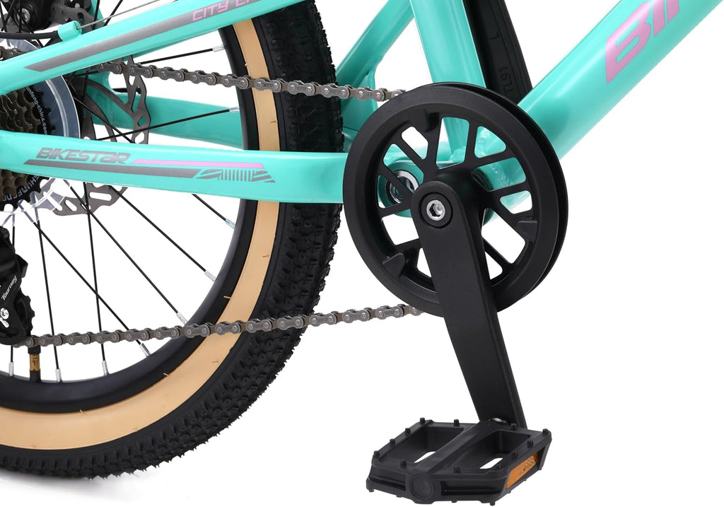 BIKESTAR VTT Vélo Tout Terrain Tout Suspendu pour Enfants de 6 Ans | Bicyclette 20 Pouces 7 Vitesses Shimano, Freins Disque