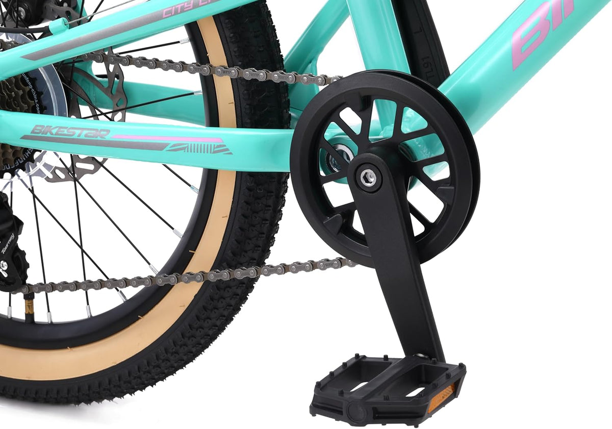 BIKESTAR VTT Vélo Tout Terrain Tout Suspendu pour Enfants de 6 Ans | Bicyclette 20 Pouces 7 Vitesses Shimano, Freins Disque