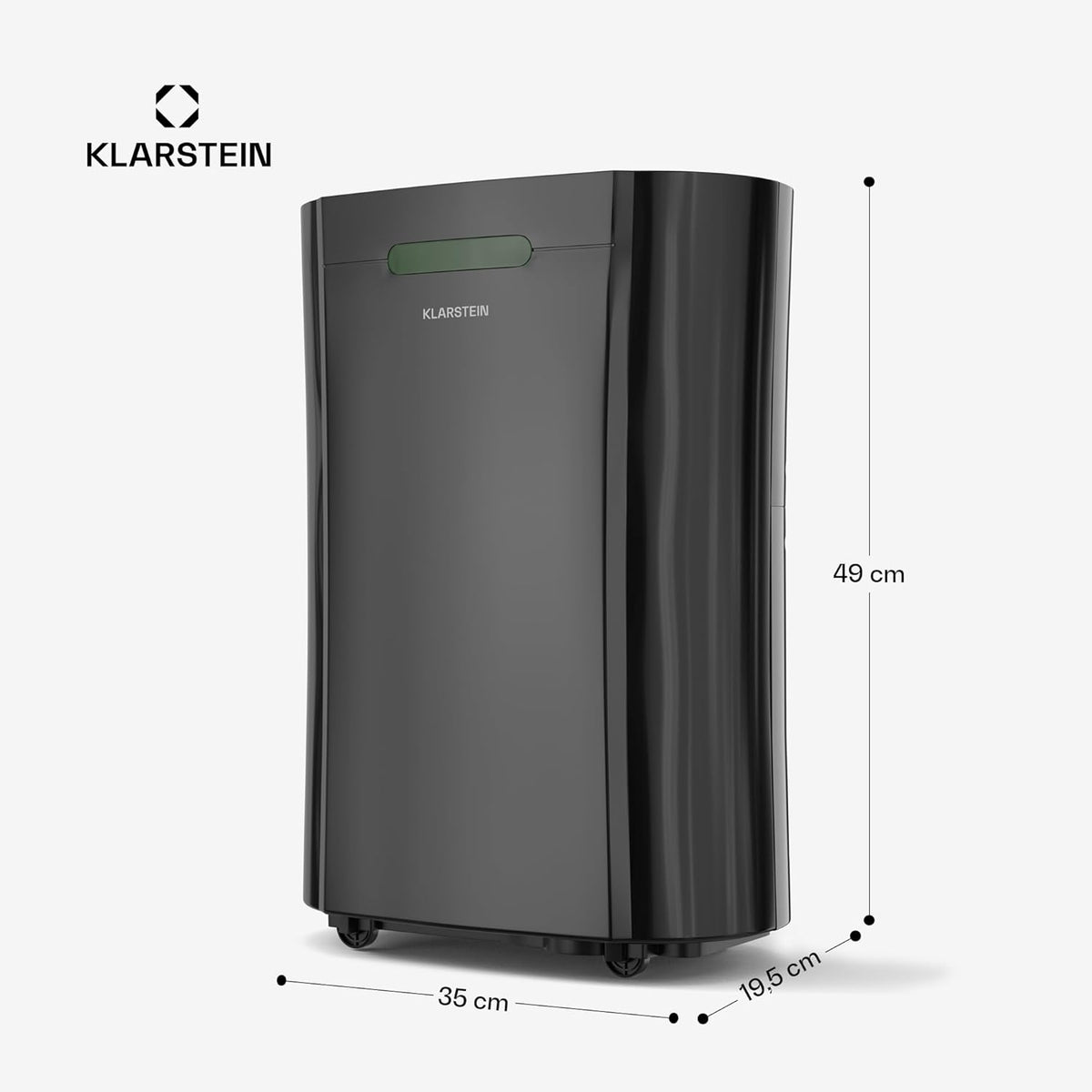 KLARSTEIN AeroDry 10l Déshumidificateur d'air - 165 W, 10 L/24 h, réservoir 2,5 L, Seulement 37 DB, Filtre à Charbon Actif, Fonction DrySelect, Noir