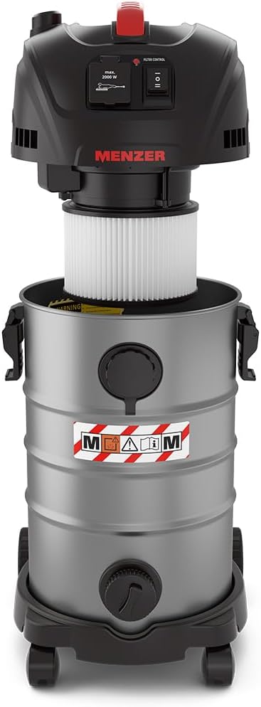 MENZER Aspirateur de Sécurité (Aspirateur Eau et Poussière) VCM 330, Classe de Poussière M, 30 litres, Équipement Antistatique Complet