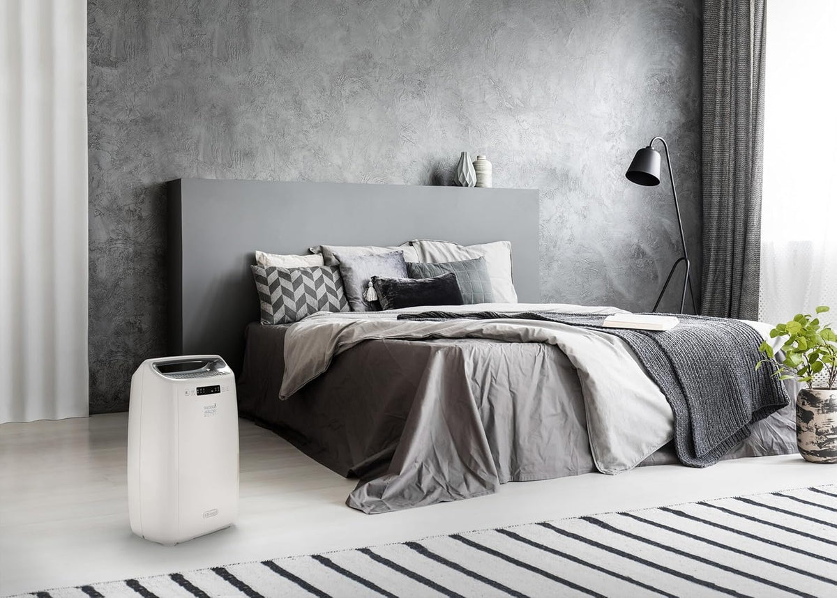 De’Longhi Tasciugo AriaDry Multi - Déshumidificateur Portable pour la Maison, Filtration à 3 Actions, Élimination de l'Humidité 16L/24h, Séchage, Anti-Moisissure, Silencieux, Blanc (DEXD216RF)