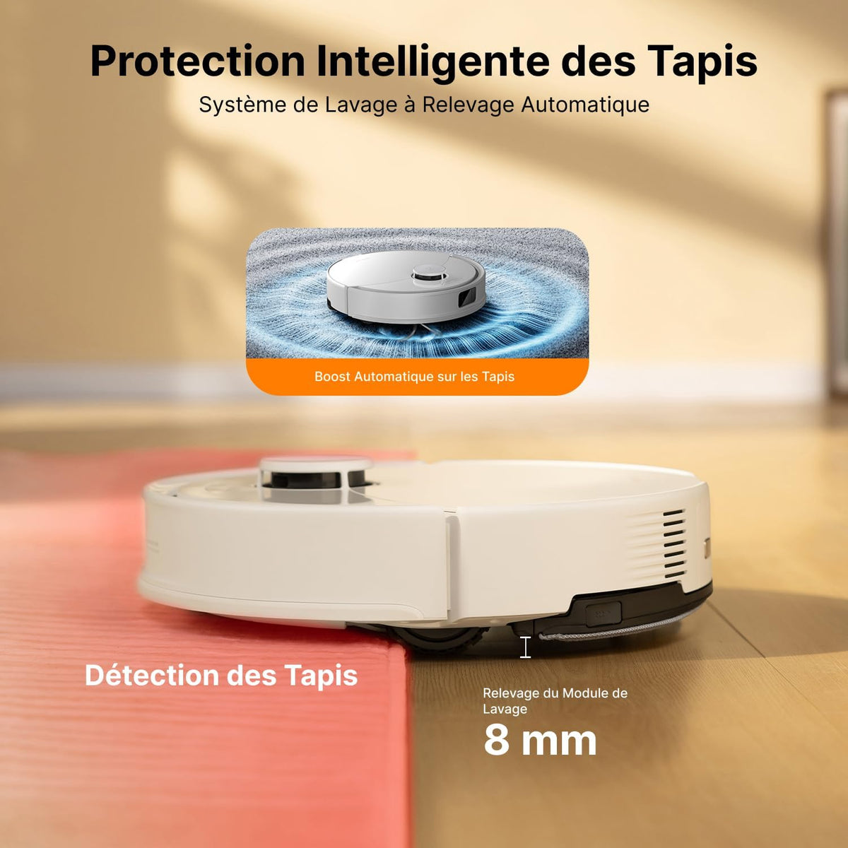 roborock Q10 X5+ Aspirateur Robot avec Station, Aspiration 10000Pa, Autovidante pour 7 semaines, Évitement Intelligent des Obstacles, Brosses Doubles Anti-Enchevêtrement, Blanc