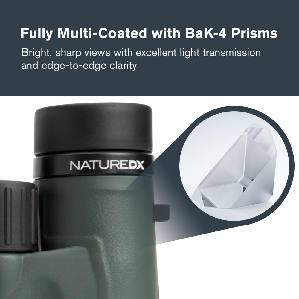 Celestron 71331 Nature DX 10x32 BaK-4 Prism Binoculars, Green