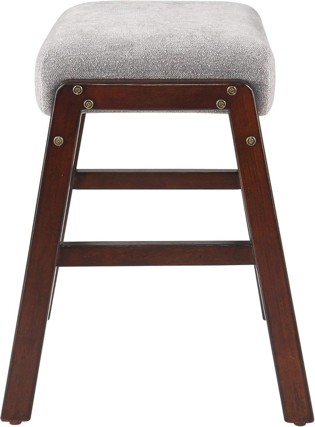 Banc de coiffeuse avec pieds en bois massif - Tabouret ottoman rembourré pour maquillage, salon, salle à manger et entrée - Élégant siège de coiffeuse et repose-pieds pour décoration d'intérieur