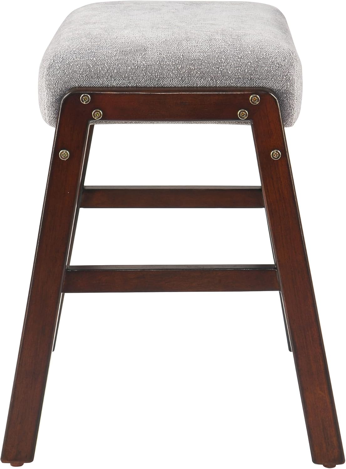 Banc de coiffeuse avec pieds en bois massif - Tabouret ottoman rembourré pour maquillage, salon, salle à manger et entrée - Élégant siège de coiffeuse et repose-pieds pour décoration d'intérieur