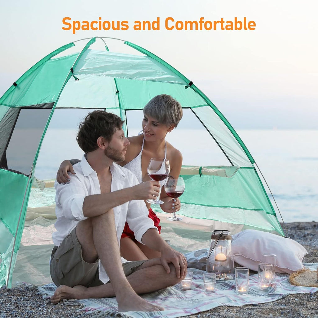 Zyerch Tente de Plage Pop up Tente de Plage Camping Abri solaire