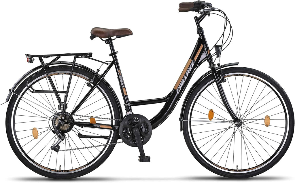 Chillaxx Bike Strada Premium City Bike de 26 et 28" – Vélo pour filles, garçons, hommes et femmes – Dérailleur 21 vitesses – Vélo de ville hollandais
