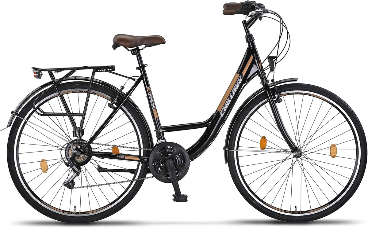 Chillaxx Bike Strada Premium City Bike de 26 et 28" – Vélo pour filles, garçons, hommes et femmes – Dérailleur 21 vitesses – Vélo de ville hollandais