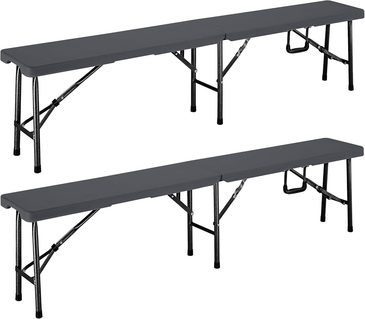 CASARIA Ensemble Table Pliante et 2 bancs 180 cm Table de Jardin 8 Personnes Camping terrasse Pique-Nique