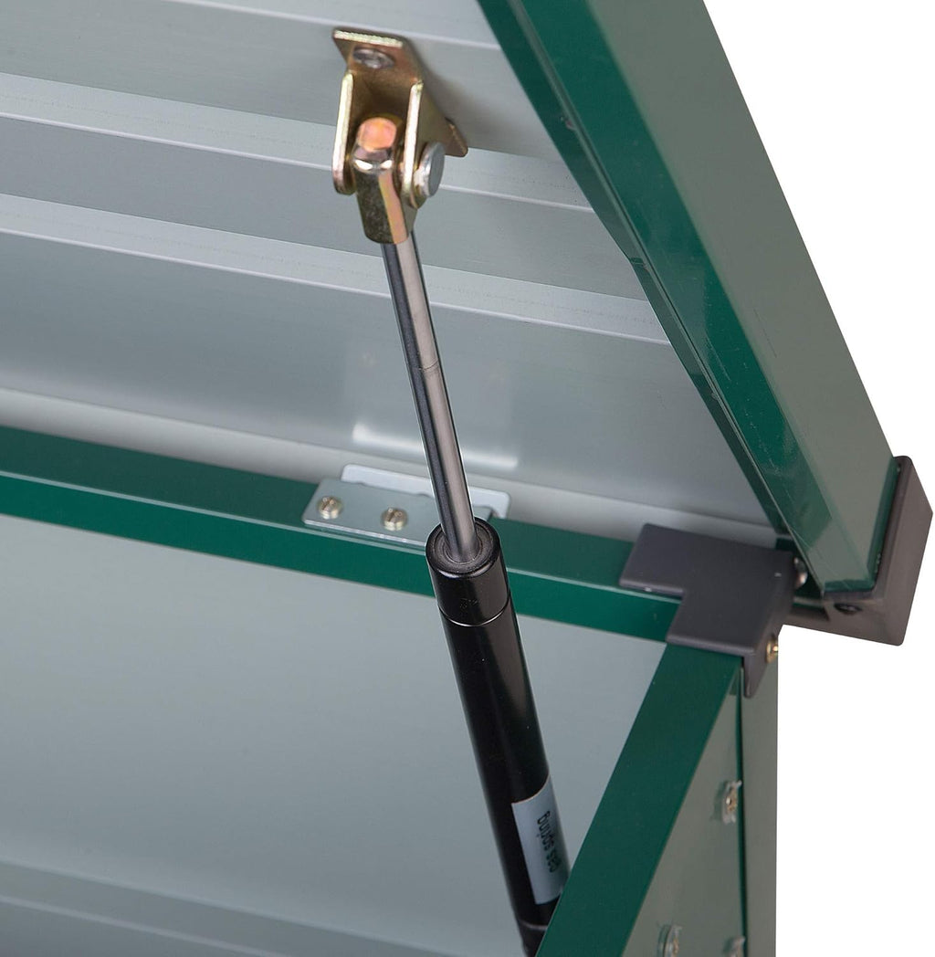 Beliani Coffre de Rangement Extérieur 132 x 62 cm 400 Litres en Acier Galvanisé Vert Idéal pour les Accessoires de Jardin Durable et Décoratif
