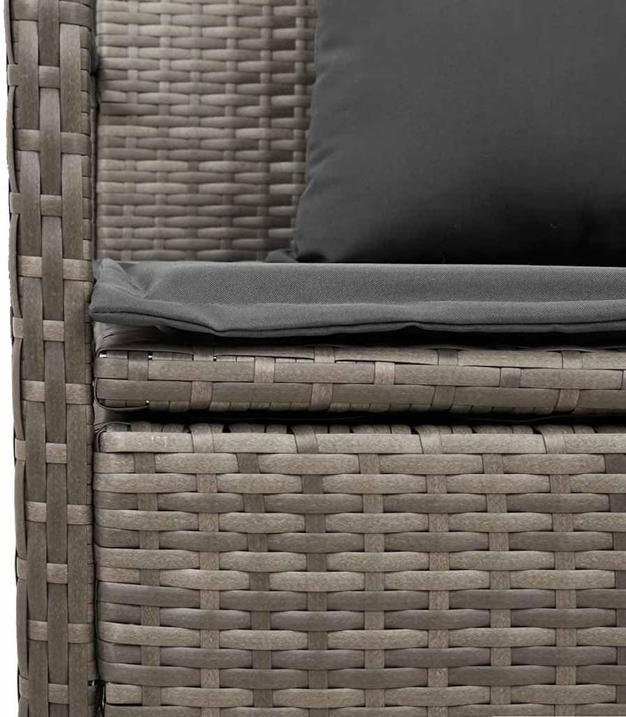 vidaXL Banc de Rangement de Jardin avec Coussin Gris résine tressée, Banc de Jardin, Banc de Jardin, Banc de Patio, Banc d'extérieur, Banc de Parc