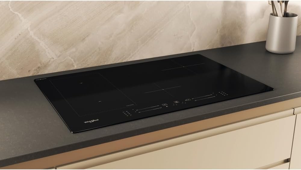 Plaque de cuisson induction 4 feux largeur 77 cm vitrocéramique technologie FlexiCook couleur Ner