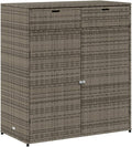 Canditree Armoire de Rangement de Jardin avec 2 Tiroirs 2 Portes, Meuble de Rangement Extérieur pour Outils Coussins (Gris)