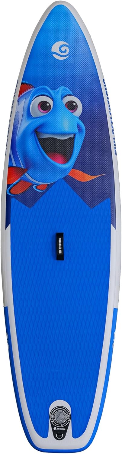 Sun Reflections Kids Planche de SUP gonflable pour enfants de 250 cm, kit complet avec pagaie réglable, laisse de sécurité, sac de transport et aileron | antidérapant