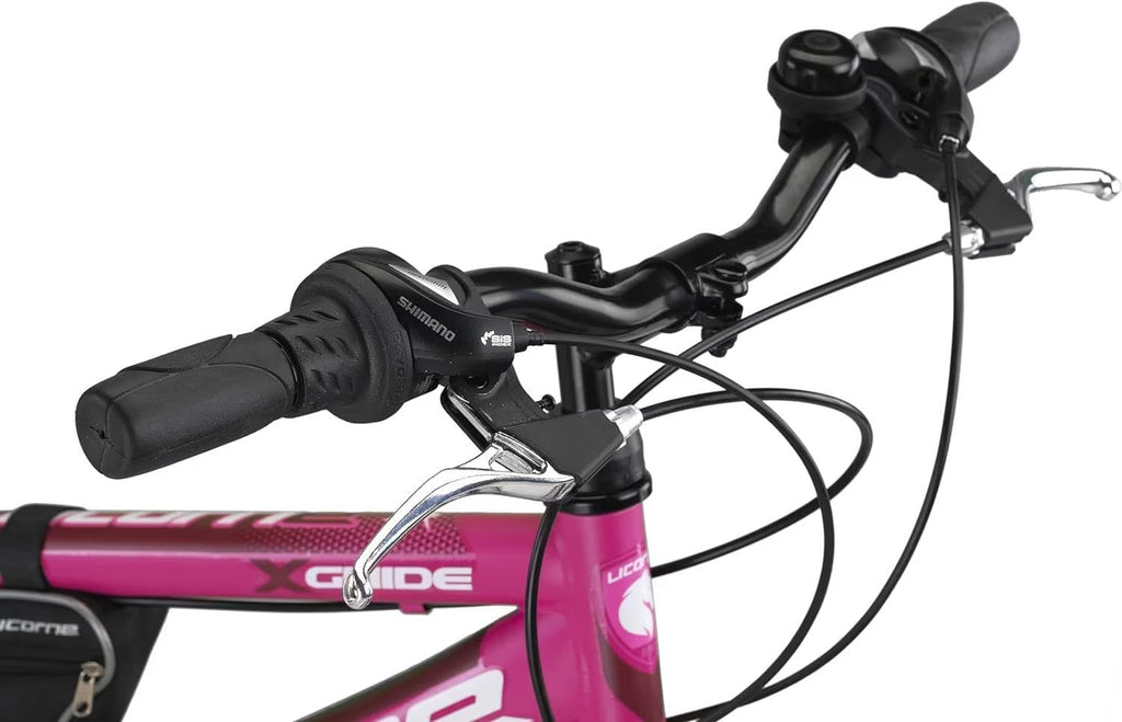 Licorne Bike Guide Vélo VTT haut de gamme pour filles, garçons, hommes et femmes Vélo avec dérailleur Shimano 21 vitesses