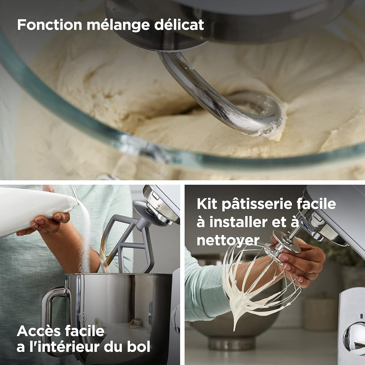 Robot pâtissier Kenwood kMix KMX750BK - bol 5 litres - 6 vitesses - 3 accessoires - noir