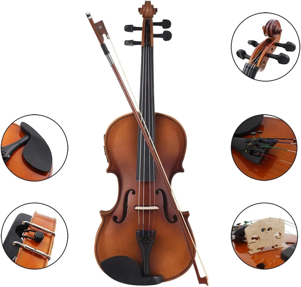violon Ensemble d'accessoires pour violon électrique 4/4 inclus y compris épaulière et archet