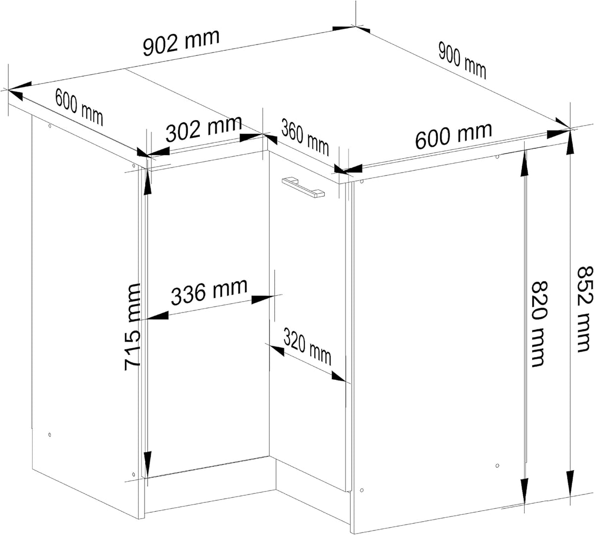 AKORD Armoires de Cuisine Olive Spacieux Robuste pour Tout Design pour Une Petite Cuisine pour Une kitchenette dans Le Cadre d'un Ensemble