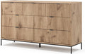 Vicco Commode avec tiroirs Eliza, Chêne Viking, 140 x 81 cm avec 7 tiroirs