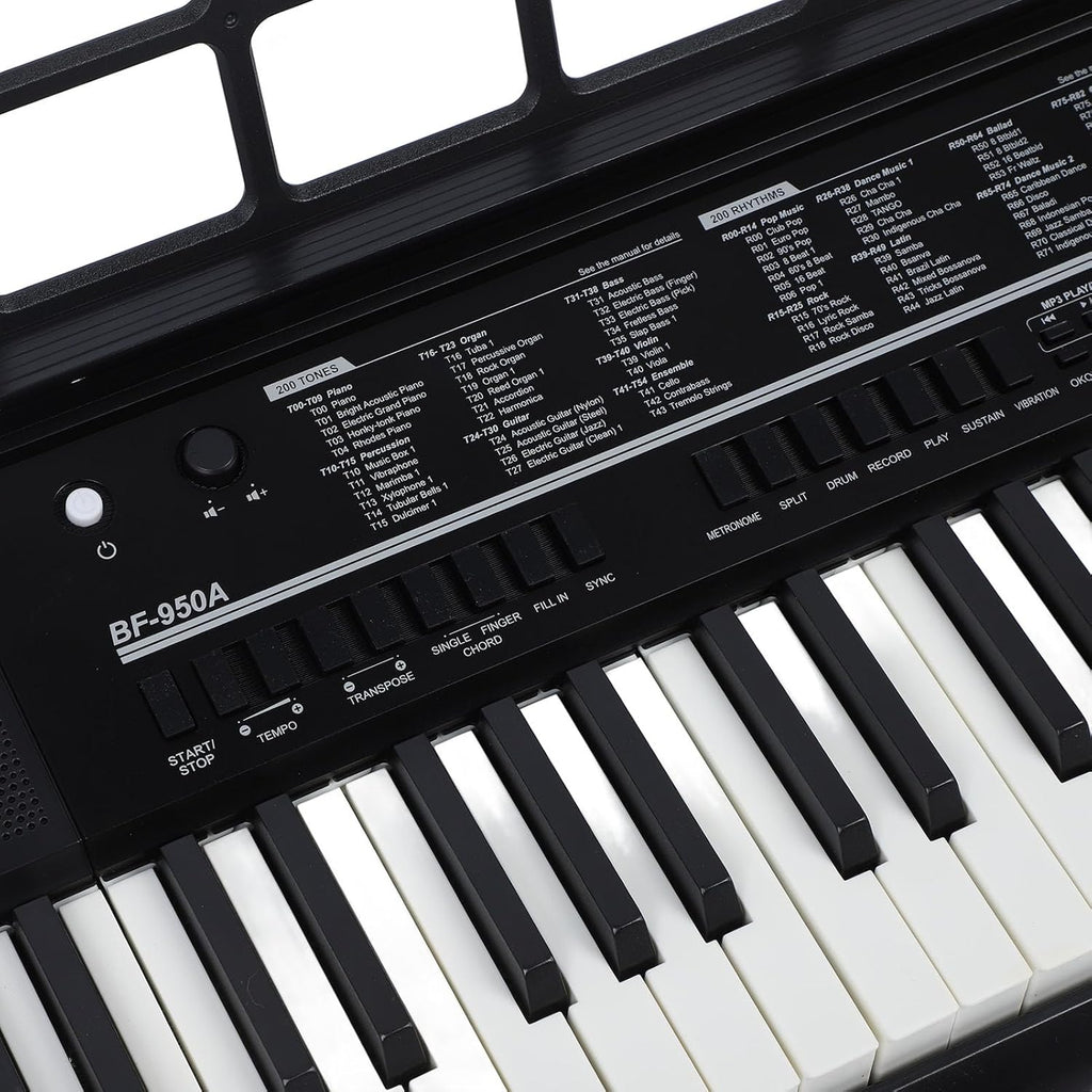 Piano à Clavier électronique 61 Touches, Piano Numérique Portable avec Microphone et Pupitre pour la Pratique de la Performance