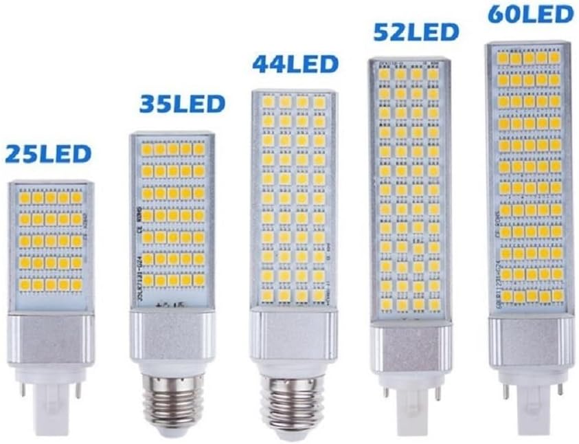 RZL Éclairage, Lot de 20 ampoules LED, AC85V-265V 5W/7W/10W/11W/13W E27/G24, ampoule à culot horizontal(Cold White,G24 13W)