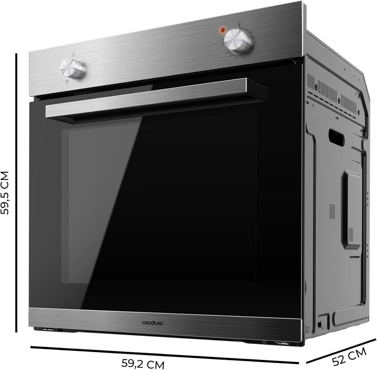Cecotec Four Encastrable Bolero Hexa C126000 Line+ A. 2800 W, Capacité de 77 Litres, 4 Fonctions, Faible Consommation, Nettoyage à la Vapeur, Cuisson à la Vapeur, Triple Vitrage de Porte